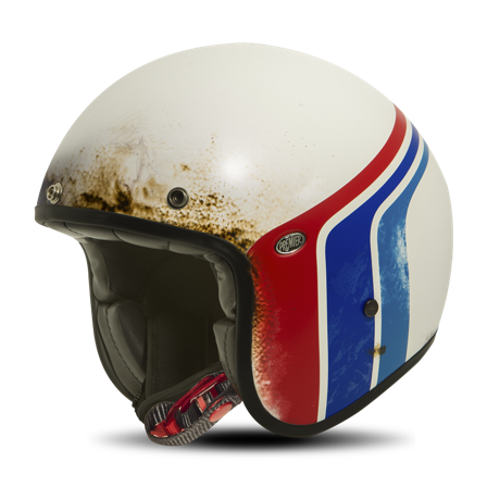 Premier LE Petit Classic U9 BM Öppen MC-Hjälm Vit/Röd/Blå S