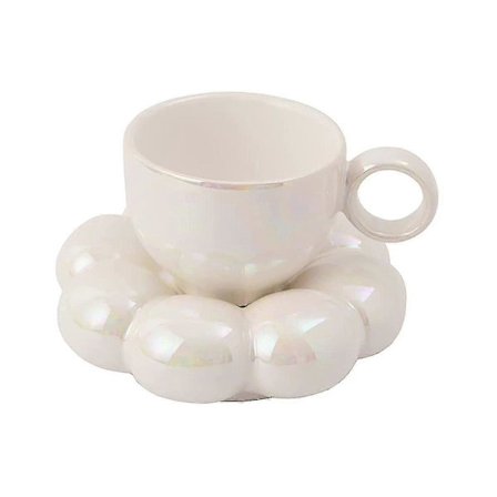 Blommig Kaffekopp & Fat Set Söt Mugg & Fat Set Keramisk Kaffekopp Med Solrosfat Latte UGO