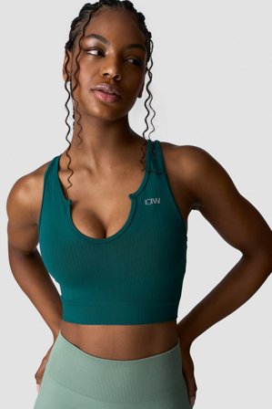 ICANIWILL - Ribbed Define Seamless Tank Top Forest Green- Training tank tops - Damen - ICIW