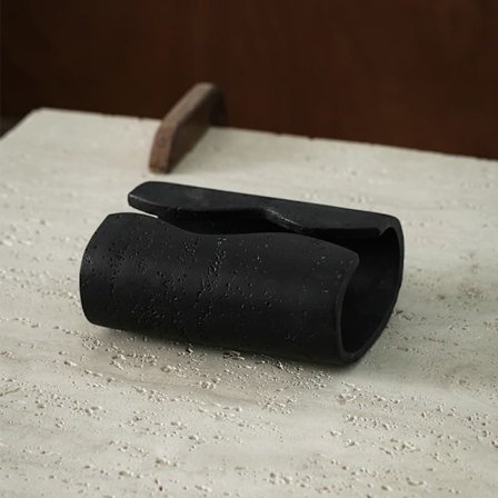 Elegant lommetørklestativ i resin - rektangulær, imitasjon av steindesign, perfekt til bad og hjemmeinnredning_OF