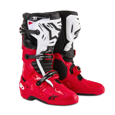 Cizme Alpinestars Tech 10 Enduro roșu aprins/negru/alb 42