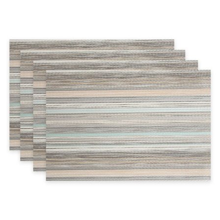 Sæt med 4 skridsikre, vaskbare PVC-bordskånere, der er varmebestandige