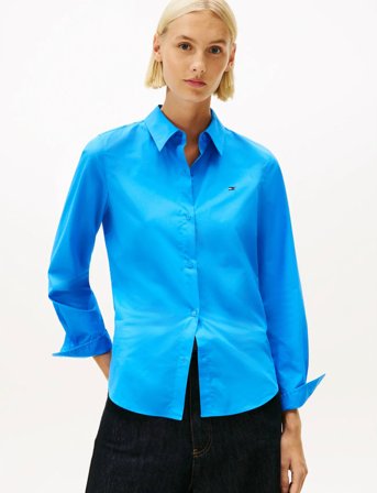 Tommy Hilfiger Ess Poplin Regular Shirt - Blue - 44