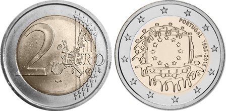 Portugal 2015 - 30-årsdagen for EU-flaget - 2 euro mønt