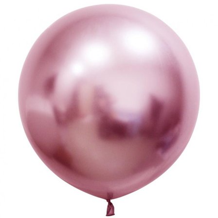 Jätteballong Rund Platinum 61cm Rosa