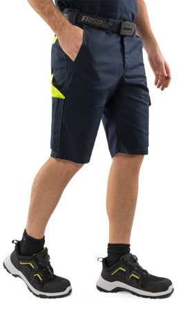 Fristads Herr Green shorts 2932 GWM, Mörk marinblå/Neongul