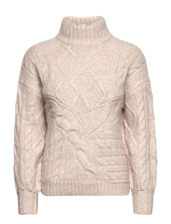 Umay Knit Pullover Turtleneck Rullekravetrøje Beige A-View