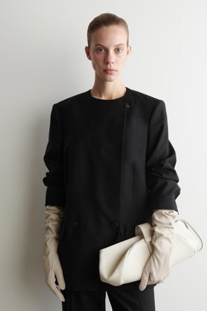 COS Women's Elongated Nappa Gloves in White