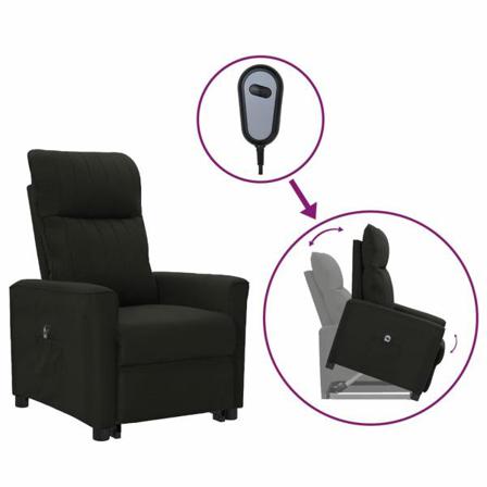 Vidaxl Reclinerfåtölj Med Uppresningshjälp Svart Tyg Svart