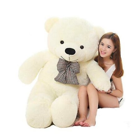Hvit Utstoppet Kjempebamse Plysjleketøy Stor Omfavnelse Barn Dukke L