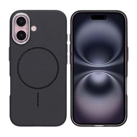 iPhone 16 Mobilskal Carbonmönstrad - Svart