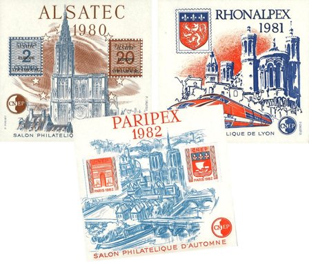 Frankrig - 3 CNEP miniark 1+2+3 - Postfrisk