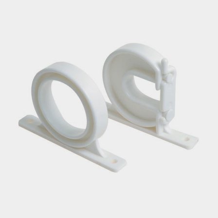 Soporte para cañas de pescar para barco (montaje superior y lateral), para 1 caña de pescar, plástico, blanco, paquete de 2