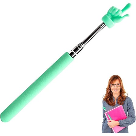 Teleskopisk lärarpekare, Mini Hand Pointers Finger Pointer Stick, Retractable Teacher Pointer, Presentation Tool Grön