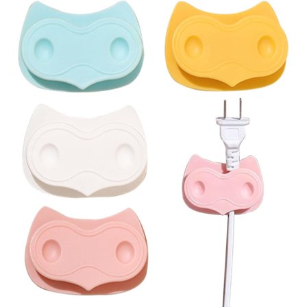 4 stk. Krokveggfeste, Kabelholder Skrivebord Selvklebende, Kabeladministrasjon Organisasjon Veggmontering, Kabelklips Lim