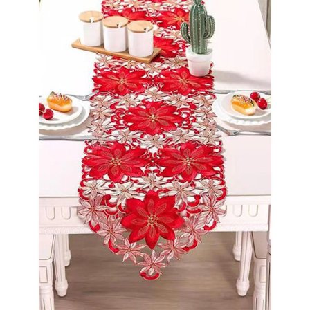 5 Storlekar Ny Europa Ihålig Konst Blomma Bröllop Broderi Bordslöpare Flagga Tygöverdrag Spets Duk Jul Köksdekor