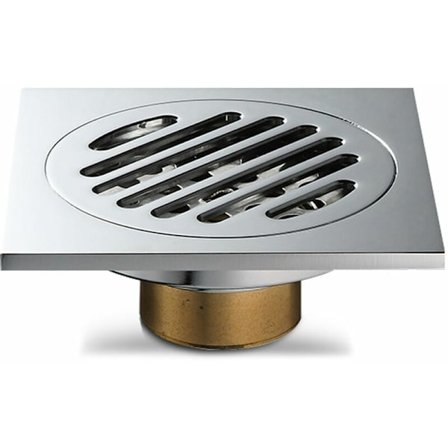 Anti-lugt gulvafløb i kobber til badeværelse Lav vandforsegling til engangsbrug 61212 Krom, Sunny