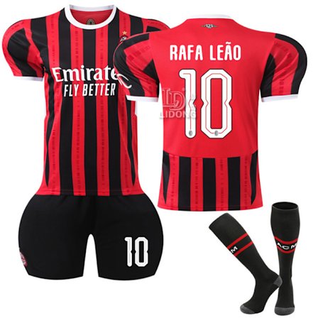 Gos- 2425 AC Milan Champions League Edition Fotballtrøye 10 RAFA LEAO