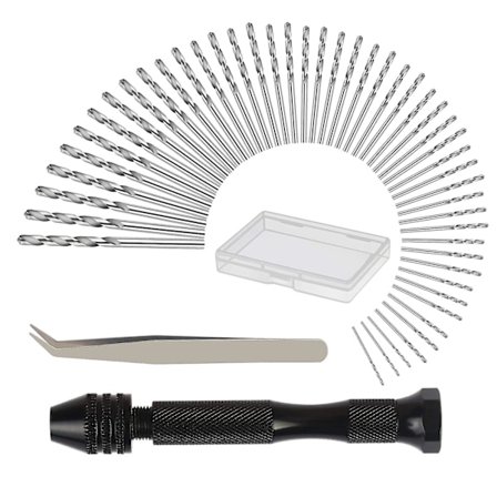 Hånddrill Hånddrill Med 48 Stk Mini Twist Countersink Bor (0,6-3mm) Hånddrill Verktøy For DIY Boring