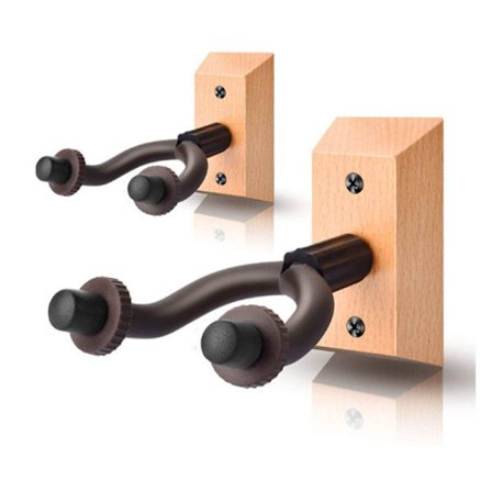 2-pack gitarrväggfäste i äkta trä