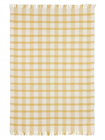 Small Haven Rug - Mustard Yellow/Natural White 140X200 Rustic Style