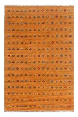 Handgeweven Kelim Nimbaft Vloerkleed 185X239 Bruin/Oranje