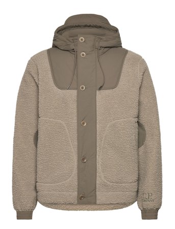 C.P. Company Polar Shell Mixed Hooded Jacket - Beige - L