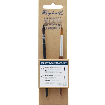 Raphaël Pinceaux synthétiques Aquarelle Travel set lot de 2