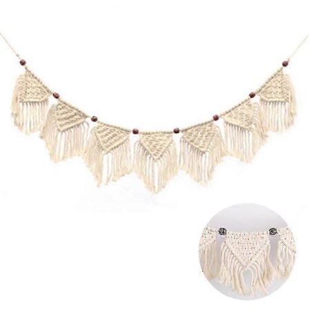 Makramee Kudottu Tupsu Kudottu Tyylikäs Pieni Lippu Kodin Seinäkoriste