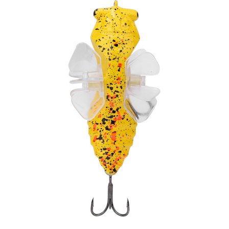 Kova-uistin Bionic Cicada -muotoinen, pyörivillä potkureilla, kolmihaarakoukku 7,5 cm Y238-8