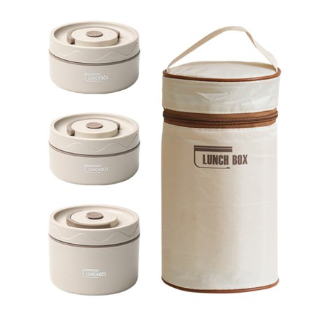 2/3/4 Lag Isoleret Madkasse Multifunktionel Madbeholder Køkkenudstyr Beige