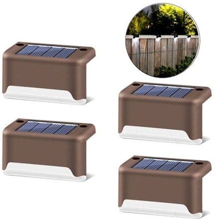 16-pakning vita solcellelamper LED – Vanntette utendørslamper for trapp, gjerde & rekkverk_OF