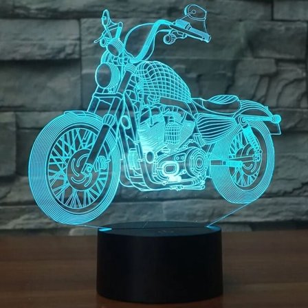 USB LED 3D lampe LED motorcykelmodel 3D sensor natlys atmosfærelampe som soveværelsesdekoration