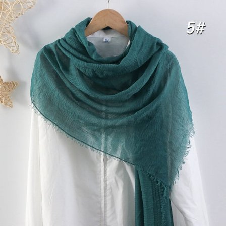 Crinkle Scarf Vanlig Hijab MÖRKGRÖN
