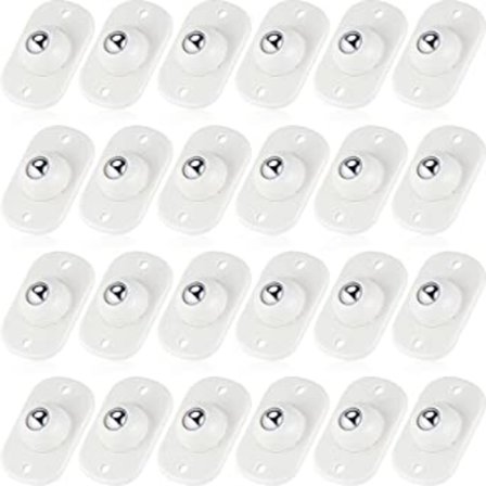 (24 stk., hvid) Selvklæbende casterhjul Mini drejehjul