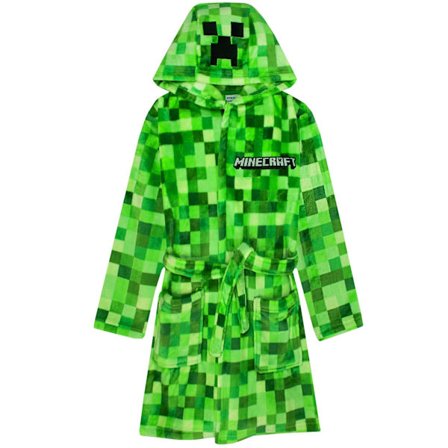 Minecraft Pojkar Creeper Pixel Morgonrock 5-6 år grön