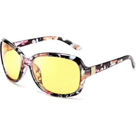 Klassiske Dame Nattbriller Kjøring Anti-Blending Wrap Around Gule Solbriller B2548