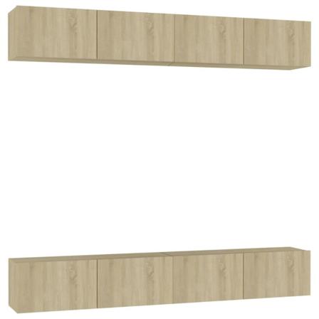 Vidaxl Tv-skåp 4 Delar Sonoma-ek 100x30x30 Cm Konstruerat Trä Brun