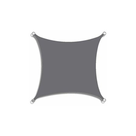 Firkantet solsejl 2 x 2 m, vandafvisende, blokerer 95% af UV, til have, strand, terrasse (grå)