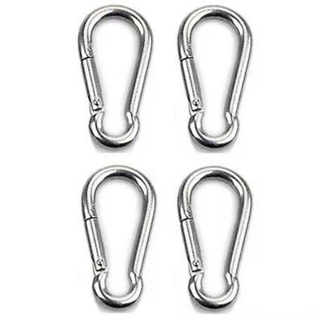 4 stk. karabinhage til tunge løft, sport, låsehunde, gyngehængekøje, 304 rustfrit stål, 8 mm tykkelse
