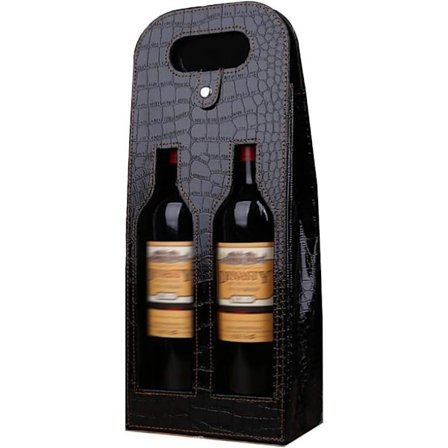 Upscale læder vin taske genanvendelig gavepose 2 flaske vin, champagne