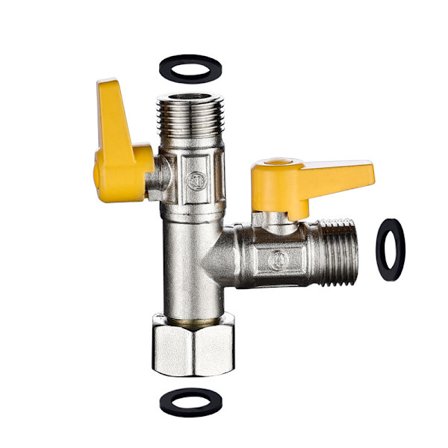 Mässing Diverter 3 Vägs Dusch Diverter Ventil T Adapter Dusch Avstängning