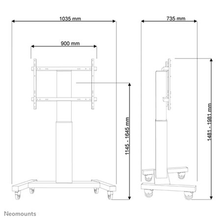 Neomounts by Newstar PLASMA-M2250 - vogn - motorisert - for flatpanel - svart