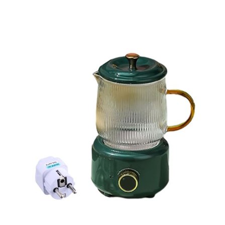 Multifunktionsglas kokande vattenkokare Standard Germans European Conversion Plug for Tea Brewings