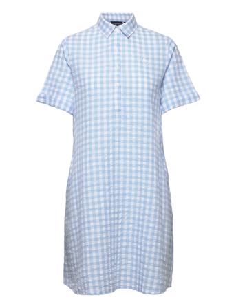 Hailey Cotton Seersucker Nightshirt Yöpaita Sininen Lexington Home