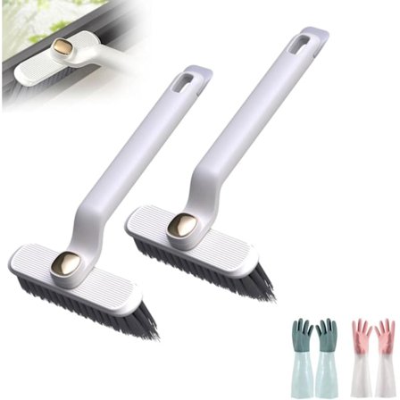 2 st multifunktionella roterande springrengöringsborstar, 360 graders rengöringsborste utan döda hörn, hushållsborste med hårda borst för springor