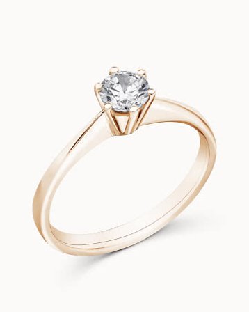 Diamantring Astrid 18K Rose Gull Naturlig Diamant 0.30 Carat - Forlovelsesringer & Gifteringer hos Vanbruun