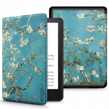 Tech-Protect SmartCase til Kindle Paperwhite V / 5 / Signature Edition - Blå med Sakura-blomster