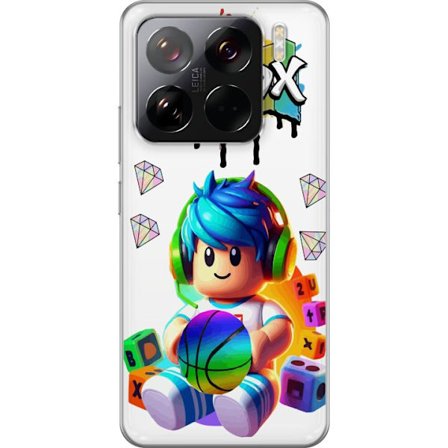 Kompatibel Mobilcover til Xiaomi Xiaomi 15 Pro Farverig Roblox-illustration med spilkarakter, legetøj og energi, perfekt til gamingfans og børnevær