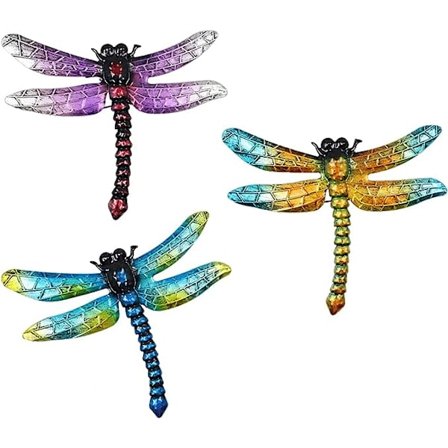 3 kpl Metalli sudenkorento Puutarha Seinäkoriste, Söpö sudenkorento Ulkoseinä Veistokset, Sudenkorento Veistos Ripusta Pihalle Puutarhaan Kotiin 